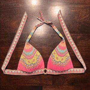 Victoria’s Secret Colorful Pattern Bikini Top, Size Large